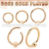 rssegh16b3 rose gold plating silver hinged segment hoop 16g