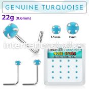 s16pge7 l shape nose studs silver 925 nose