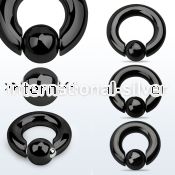 sbcrt2 hoops captive rings anodized surgical steel 316l ear lobe