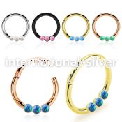 segh16eo pvd steel hinged segment hoop 16g synthetic opals