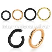 seght10 surgical steel hinged segment hoop pvd plating