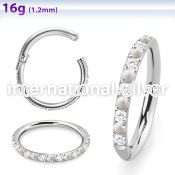 sgsh10zo steel 16g hinged segment hoop outward facing cz