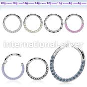 sgsh11 surgical steel segment ring cz stones at side