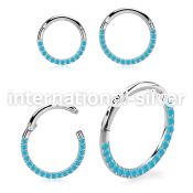 sgsh11tq steel hinged segment hoop 16g side cnc turquoise