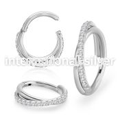 sgsh45 surgical steel hinged segment hoop 16g cross cnc