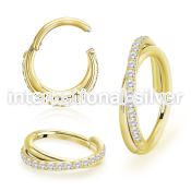 sgsh45t pvd plating steel hinged segment hoop 16g cross cnc