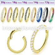 sgtsh10 anodized surgical steel segment ring cz stones