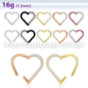 sgtsh27 pvd plating steel hinged segment hoop cnc cz heart