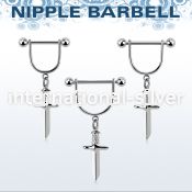 snpod26 surgical steel barbells nipple piercing