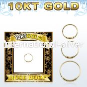 solid 10k gold endless nose hoop w an outer diameter