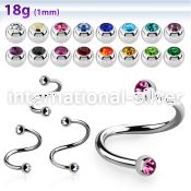 sp18jb25 surgical steel spirals and twisters eyebrow helix tragus piercing