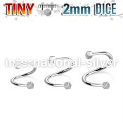 spedi25 spirals twisters surgical steel 316l eyebrow