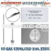 sset06 professional piercing kit steel tongue barbell needles