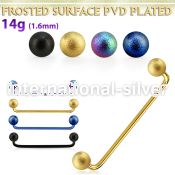 subtfo5 straight barbells anodized surgical steel 316l surface piercings