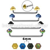 sudita6 straight barbells anodized surgical steel 316l surface piercings