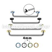 suditjf4 straight barbells anodized surgical steel 316l surface piercings