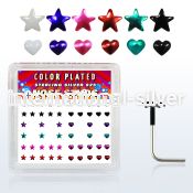 sxphs l shape nose studs silver 925 nose