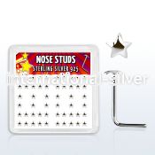 sxvsar l shape nose studs silver 925 nose