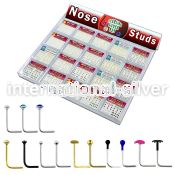 trans3 l shape nose studs silver 925 nose