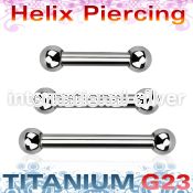 ubber31b straight barbells titanium g23 implant grade eyebrow