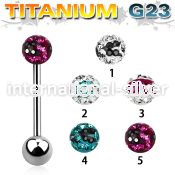 ubbfr5c straight barbells titanium g23 implant grade tongue