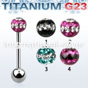 ubbfr5d straight barbells titanium g23 implant grade tongue