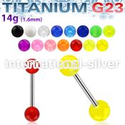 ubbuv straight barbells titanium g23 with acrylic parts tongue
