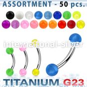 ublk139 micro curved barbells titanium g23 with acrylic parts eyebrow