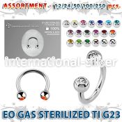 ublk487 eo gas sterilized piercing titanium g23 circular barbell 3mm