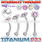 ubnbin16 titanium curvedbarbell flower top and ball internal
