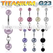ubndpr1 belly rings titanium g23 with acrylic parts belly button