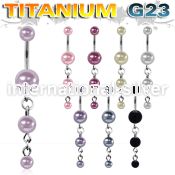 ubndpr2 belly rings titanium g23 with acrylic parts belly button