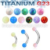 ubneop3 titanium curved barbell 16g 3mm synthetic opal balls