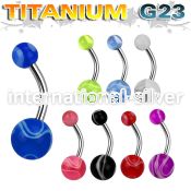 ubnmb belly rings titanium g23 with acrylic parts belly button