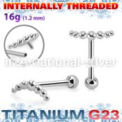uhein15 titanium barbell 16g balls and ball internal