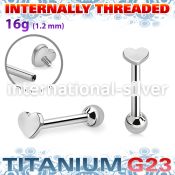 uhein3 titanium barbell internal threading 3mm heart