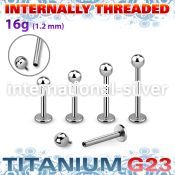 ulbb3in titanium labret stud internal threading 3mm ball