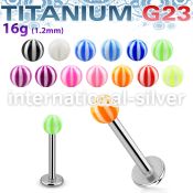 ulbeb3 labrets lip rings titanium g23 with acrylic parts labrets chin