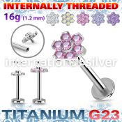 ulbin10 titanium labret internal threading 7 color cz