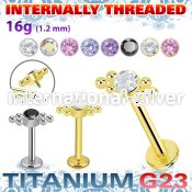 ulbin21 titanium labret six balls cluster press cz internal