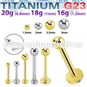 ulbnob astm f 136 titanium threadless push in labret ball