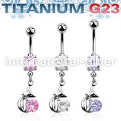 umcdz378 belly rings titanium g23 implant grade belly button