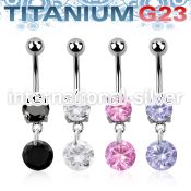 umcdz407 belly rings titanium g23 implant grade belly button
