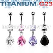 umcdz409 belly rings titanium g23 implant grade belly button