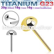 upinrd astm f 136 titanium threadless push in top half ball