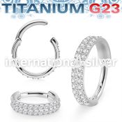 usgsh22 titanium hinged segment hoop 16g double line outward