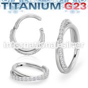 usgsh45 titanium hinged segment hoop 16g cross cnc cz