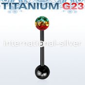 utbbfr5r straight barbells anodized titanium g23 implant grade tongue