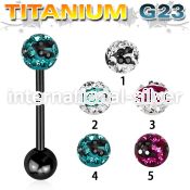utbbfr6c straight barbells anodized titanium g23 implant grade tongue