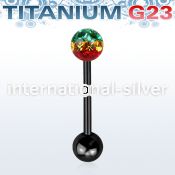 utbbfr6r straight barbells anodized titanium g23 implant grade tongue